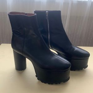 &Other Stories leather platform zip up booties